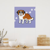 Cartoon Saint Bernard Poster (Keuken)
