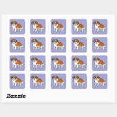 Cartoon Saint Bernard Vierkante Sticker (Vel)