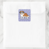 Cartoon Saint Bernard Vierkante Sticker (Tas)