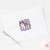 Cartoon Saint Bernard Vierkante Sticker (Envelop)