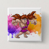 cartoon Samson-knop Vierkante Button 5,1 Cm (Voorkant)