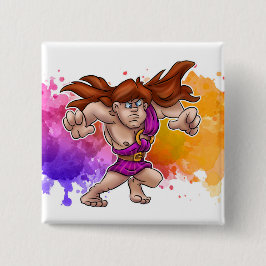 cartoon Samson-knop Vierkante Button 5,1 Cm