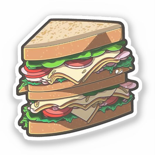 Cartoon sandwich sticker (Voorkant)