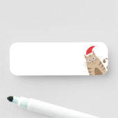 Cartoon santa cat naamplaatje (In situ)
