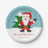 Cartoon Santa Claus - Aangepaste kerstnaam Papieren Bordje (Voorkant)