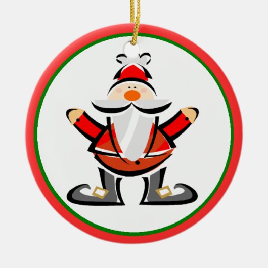 Cartoon Santa Claus Keramisch Ornament (Voorkant)