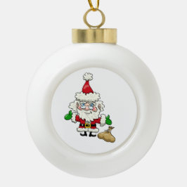 Cartoon Santa Claus Keramische Bal Kerst Ornamente Ornament