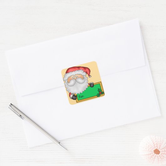 Cartoon Santa Claus kerstcadeau Label (Envelop)