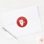 Cartoon Santa Claus Kerstmis Ronde Sticker (Envelop)