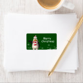 Cartoon Santa Claus Penguin kerstcadeaus Etiket (Insitu)
