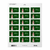 Cartoon Santa Claus Penguin kerstcadeaus Etiket (Full Sheet)