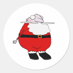Cartoon Santa Claus Ronde Sticker