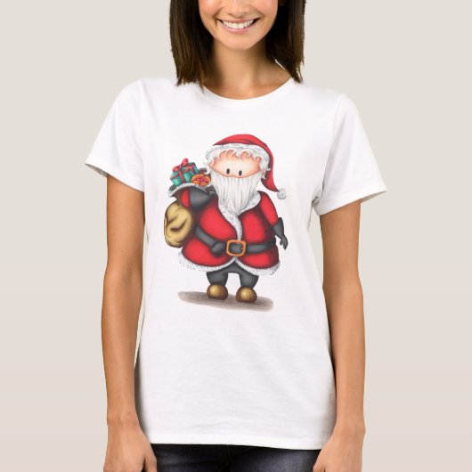 Cartoon Santa Claus T-shirt (Voorkant)