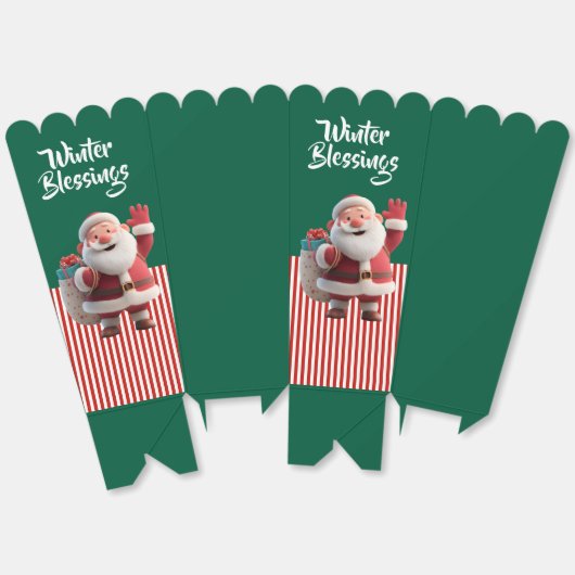 Cartoon Santa Claus Waving Cheerfully Bedankdoosjes (Ongevouwen)