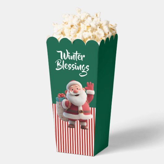 Cartoon Santa Claus Waving Cheerfully Bedankdoosjes (Popped)