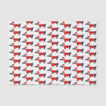 Cartoon Santa Dachshund Dog-kerstpapier