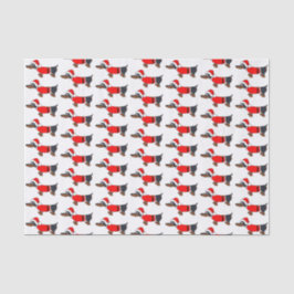 Cartoon Santa Dachshund Dog-kerstpapier Tissuepapier