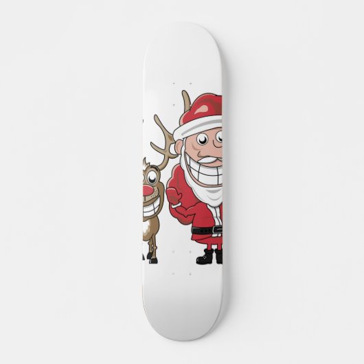 Cartoon Santa en Skateboard (Voorkant)