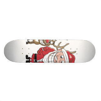 Cartoon Santa en Skateboard