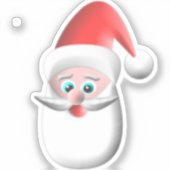 Cartoon Santa Face Sticker (Voorkant)