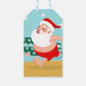 Cartoon Santa-strand Cadeaulabel (Achterkant)