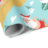 Cartoon Santa-strand Cadeaupapier (Rol Hoek)