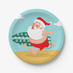 Cartoon Santa-strand Papieren Bordje