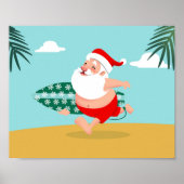 Cartoon Santa-strand Poster (Voorkant)