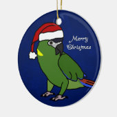 Cartoon Santa Yellow Collared Macaw Ornament (Links)