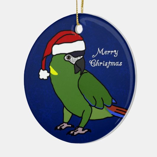 Cartoon Santa Yellow Collared Macaw Ornament (Links)