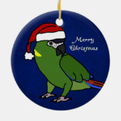 Cartoon Santa Yellow Collared Macaw Ornament (Achterkant)