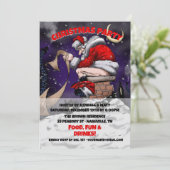 Cartoon Santa zittend op de schoorsteen Kaart (Staand voorkant)