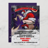 Cartoon Santa zittend op de schoorsteen Kaart (Voorkant / Achterkant)