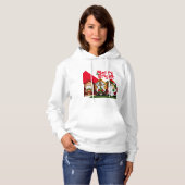 Cartoon Santas Merry & Bright Christmas Sweatshirt (Voorkant volledig)