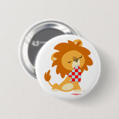 Cartoon Satiated Lion-knoopbadge Ronde Button 5,7 Cm (Voorkant /achterkant)