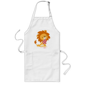 Cartoon Satiated Lion Kookplatform Lang Schort