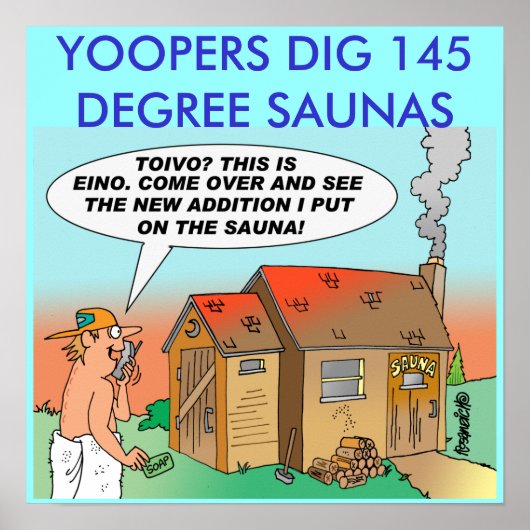 CARTOON SAUNA POSTER features Toivo & Eino (Voorkant)