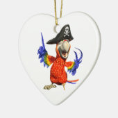 Cartoon Scarlet Macaw Pirate Parrot Keramisch Ornament (Links)