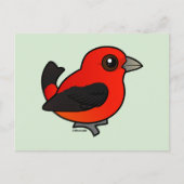 Cartoon Scarlet Tanager Briefkaart (Voorkant)