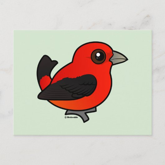 Cartoon Scarlet Tanager Briefkaart (Voorkant)
