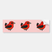 Cartoon Scarlet Tanager Bumpersticker (Voorkant)