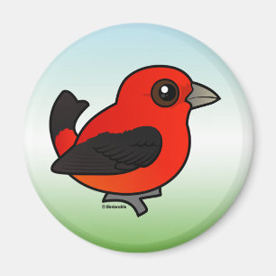 Cartoon Scarlet Tanager Magneet