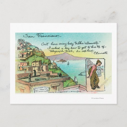 Cartoon Scene over klimaat Briefkaart (Voorkant)