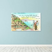 Cartoon Scene over klimaat Canvas Afdruk (Insitu (Houten vloer))