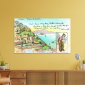 Cartoon Scene over klimaat Canvas Afdruk (Insitu (Woonkamer))