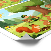 Cartoon Scène Vind het Verschil Poster voor Kinder (Hoek)