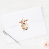 Cartoon Schaap Ronde Sticker (Envelop)