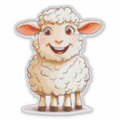 Cartoon Schaap Sticker (Voorkant)