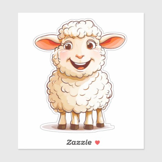 Cartoon Schaap Sticker (Vel)