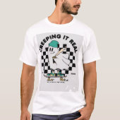 Cartoon schaatser in moderne stijl - grappig desig t-shirt (Voorkant)